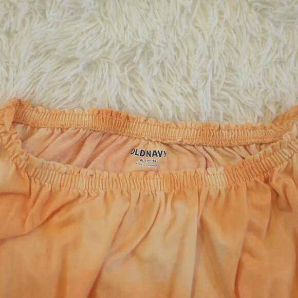Old Navy Girls Short Sleeve Orange & White Romper Size XL 14-16 - Picture 3 of 3